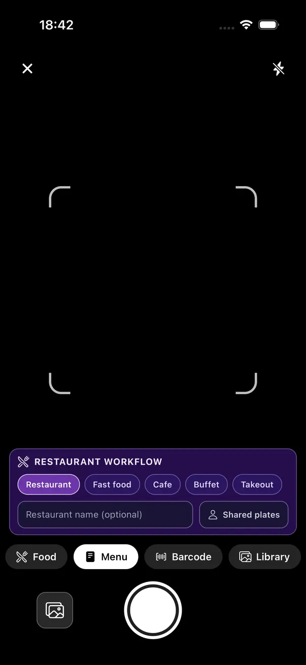 GlucIQ meal scanner analyzing a plate of food
